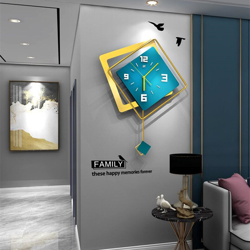 Luxury Lifestyle Watches - 3D İskandinav kare Salıncak Duvar Saati